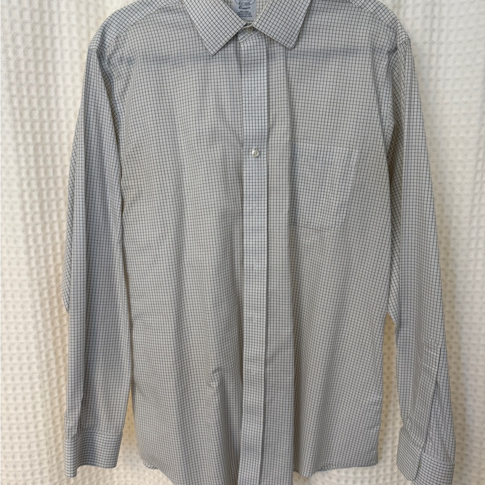Brooks Brothers Men's Black & White Checkered Classic Fit Shirt